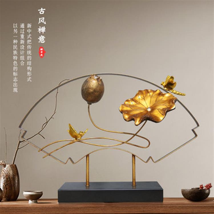 新中式摆件蜻蜓莲上飘