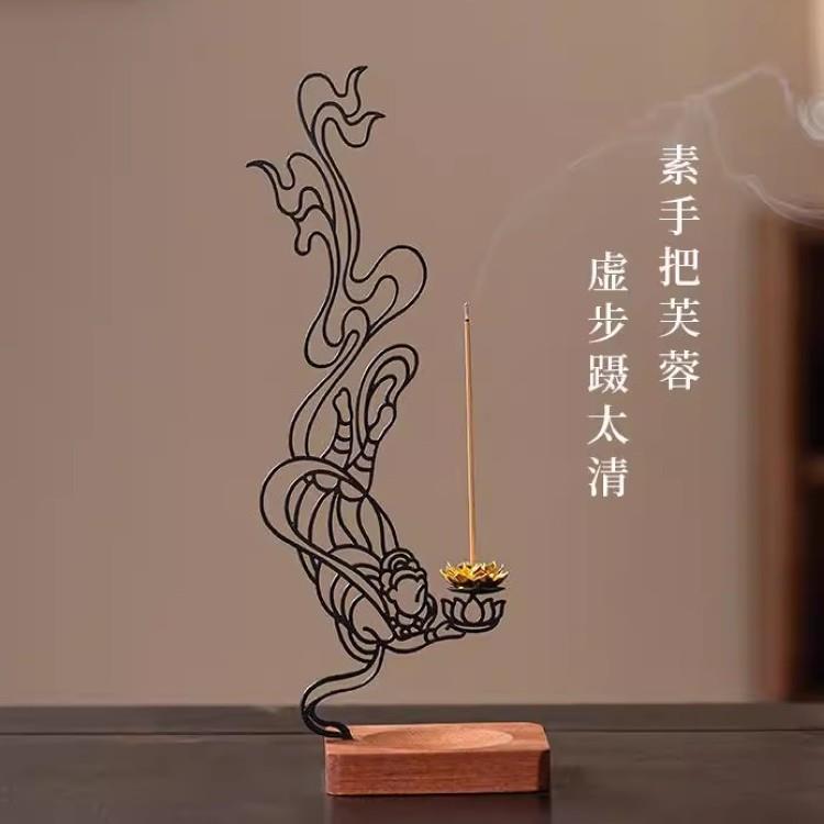 中国风敦煌飞天仕女献花香插香托