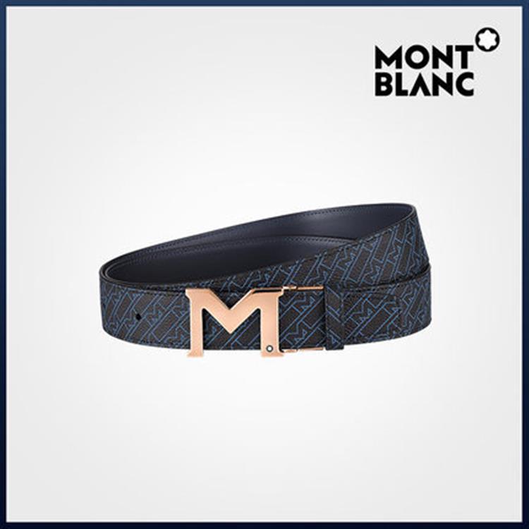 Montblanc/万宝龙全新M_Gram 4810系列玫瑰金M扣印花腰带